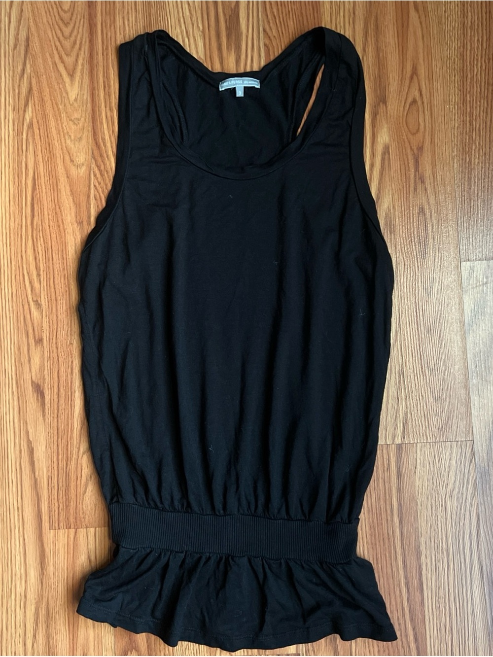 James Perse Black Sleeveless Tank with Blouson Waist